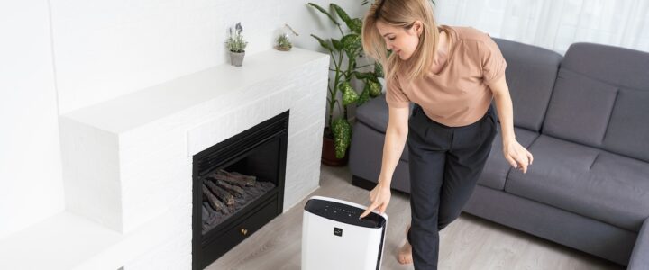 Dehumidifier with touch panel, humidity indicator, uv lamp, air ionizer. Air dryer